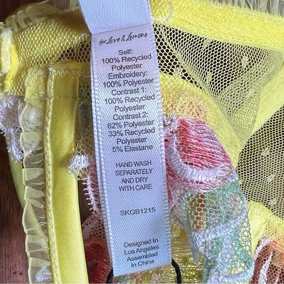 for Love & Lemons garter belt 🔥 yellow with cherry lace 🔥 NWT 🔥 extra small - Picture 12 of 13